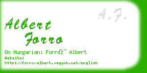 albert forro business card